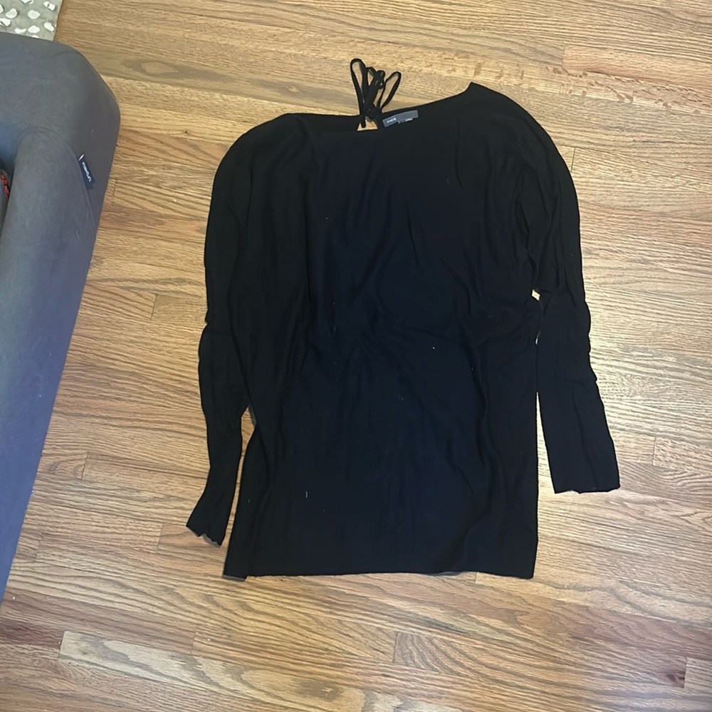 Black Vince sweater with open back